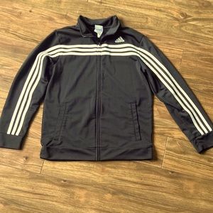 Adidas big boys track jacket black youth boys large L 14/16
